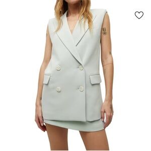 VERONICA BEARD Becca Longline Vest Blazer Sea Green Mint Tailored Chic Sz 6 NWT